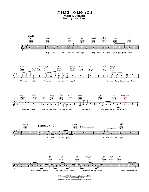 Rod Stewart It Had To Be You sheet music notes printable PDF score