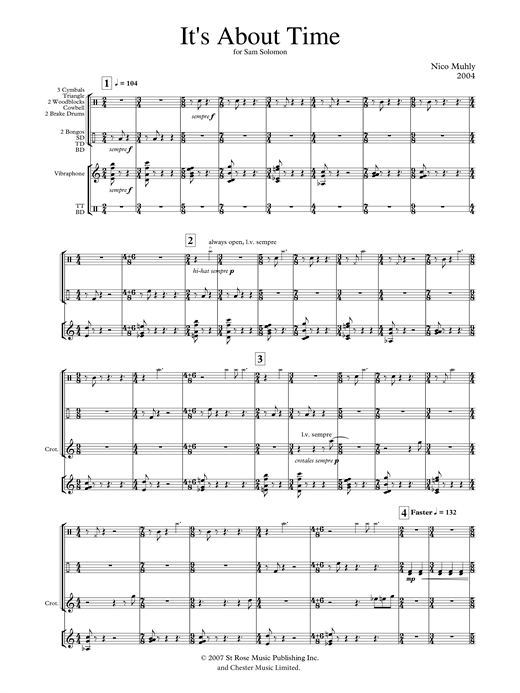 Download Nico Muhly It's About Time (for solo percussion) Sheet Music