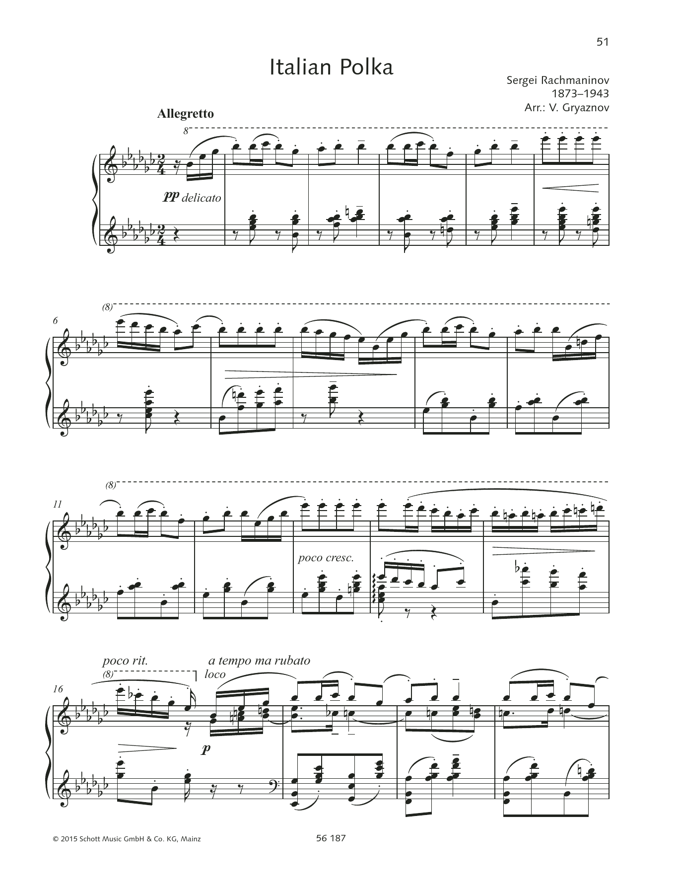 Download Sergei Rachmaninoff Italienische Polka Sheet Music