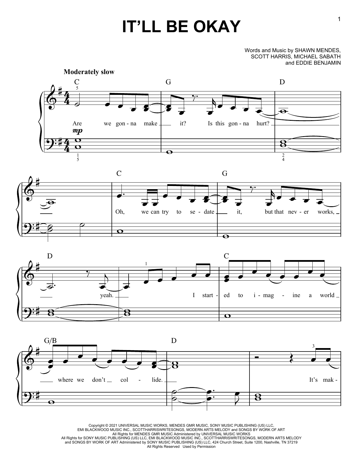 Download Shawn Mendes It'll Be Okay Sheet Music