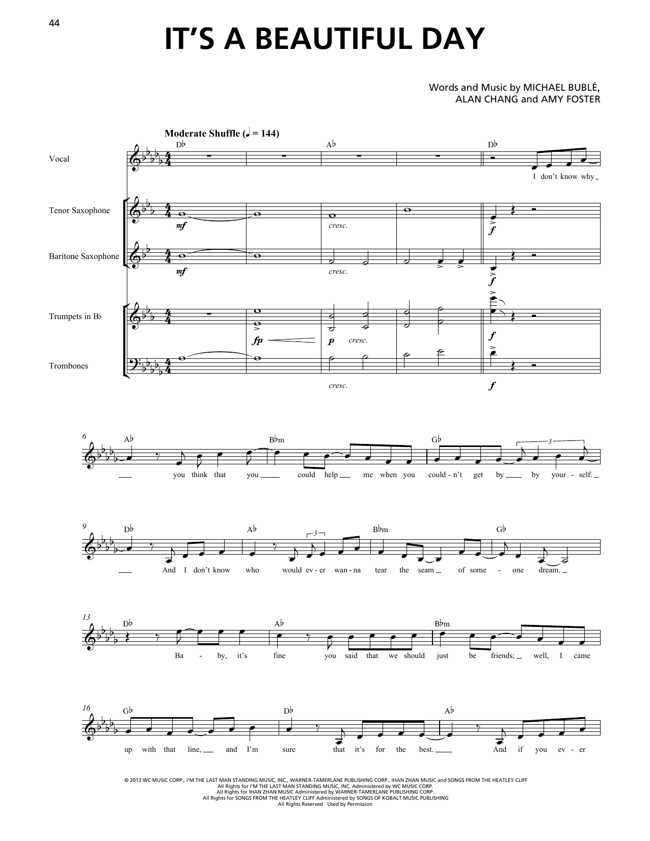 Download Michael Bublé It's A Beautiful Day (Horn Section) Sheet Music