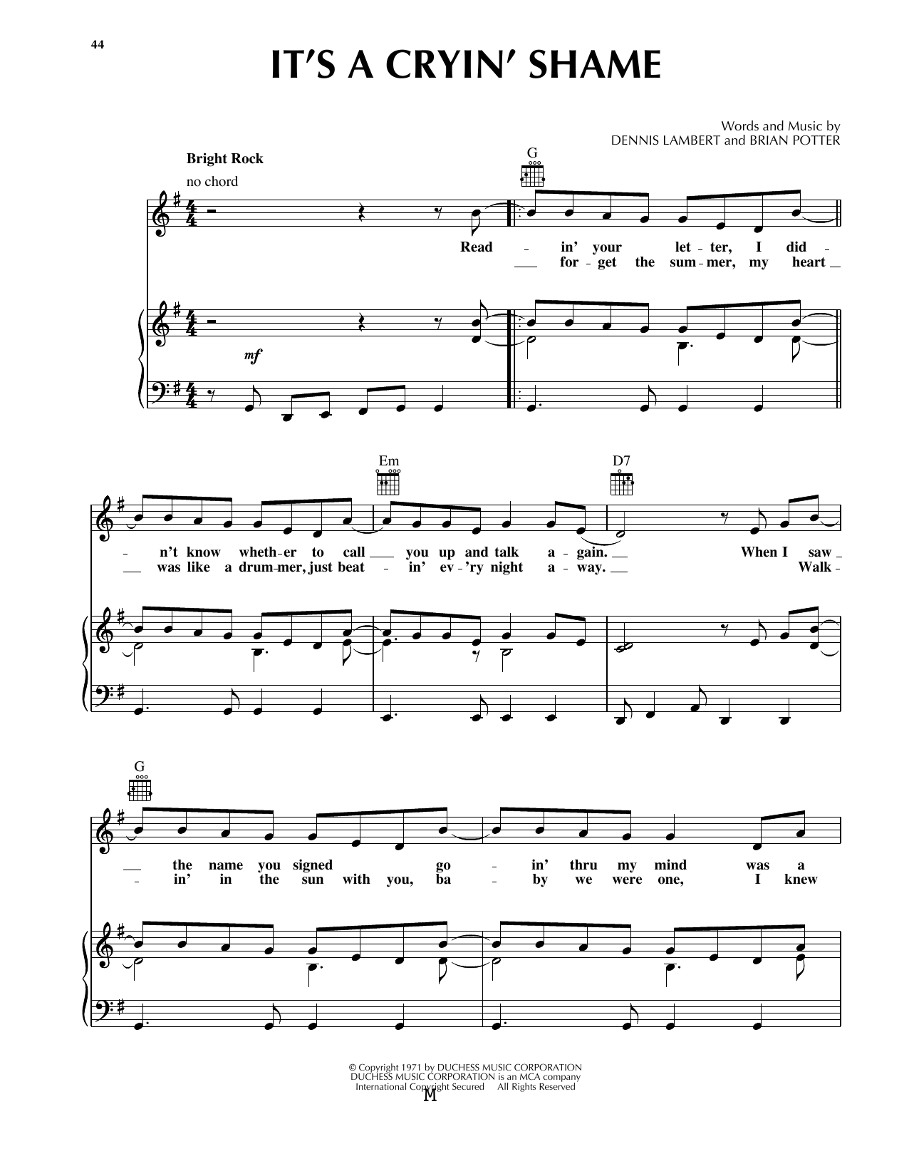 Download Gayle McCormick It's A Cryin' Shame Sheet Music