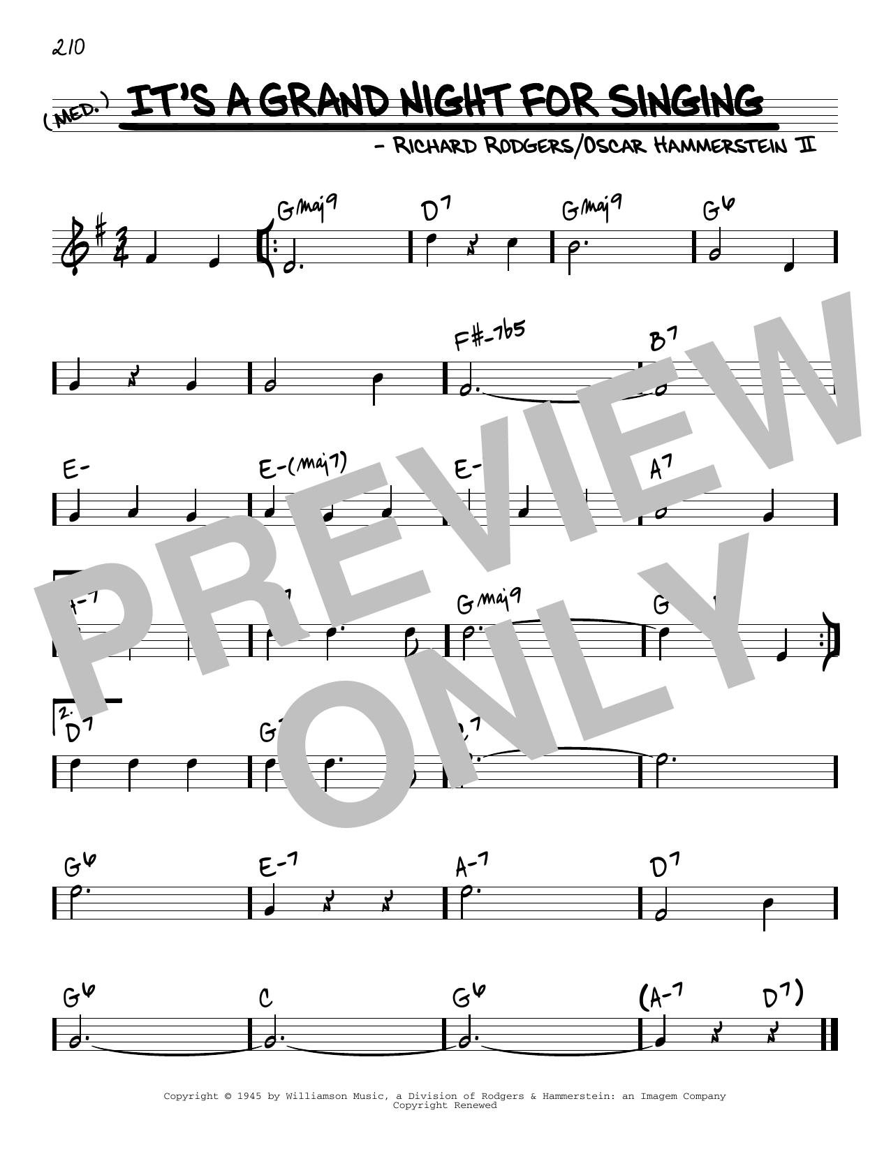 Download Rodgers & Hammerstein It's A Grand Night For Singing Sheet Music