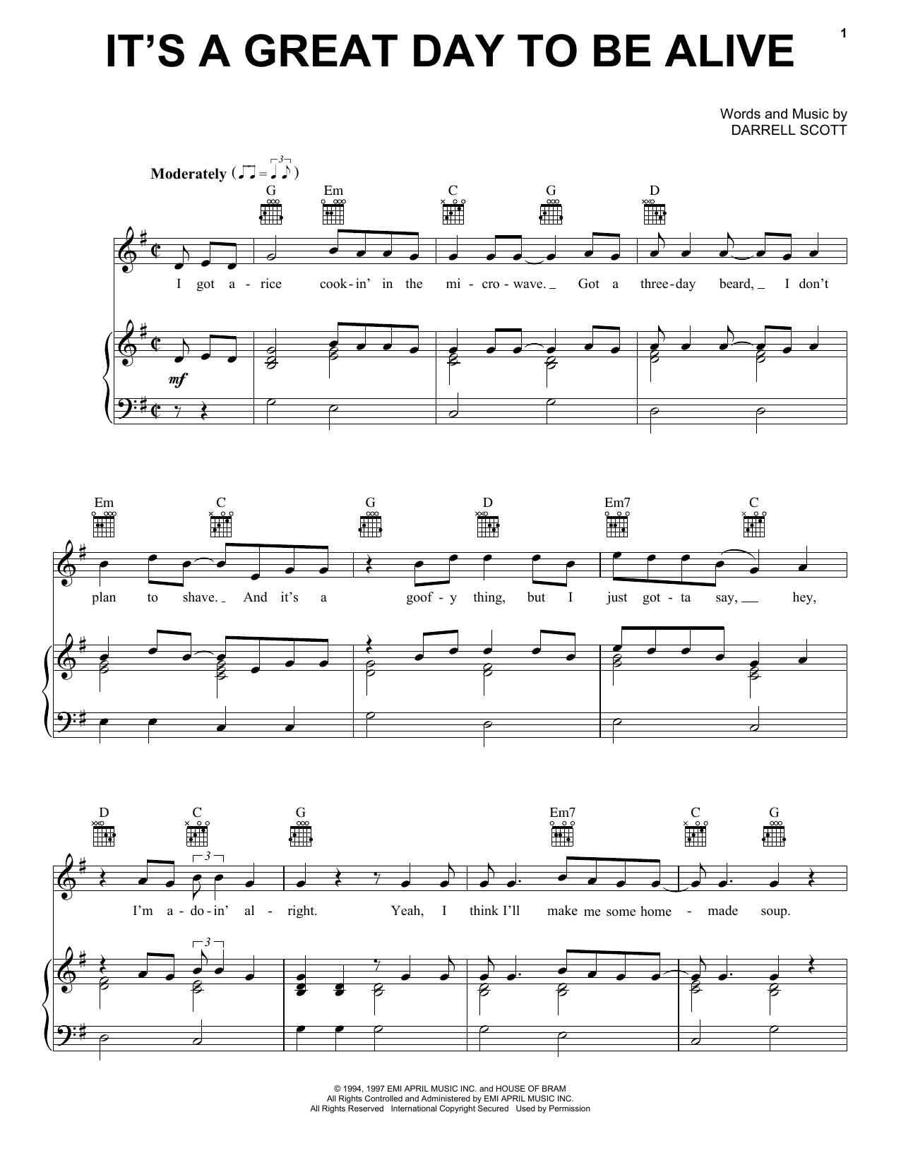Download Travis Tritt It's A Great Day To Be Alive Sheet Music
