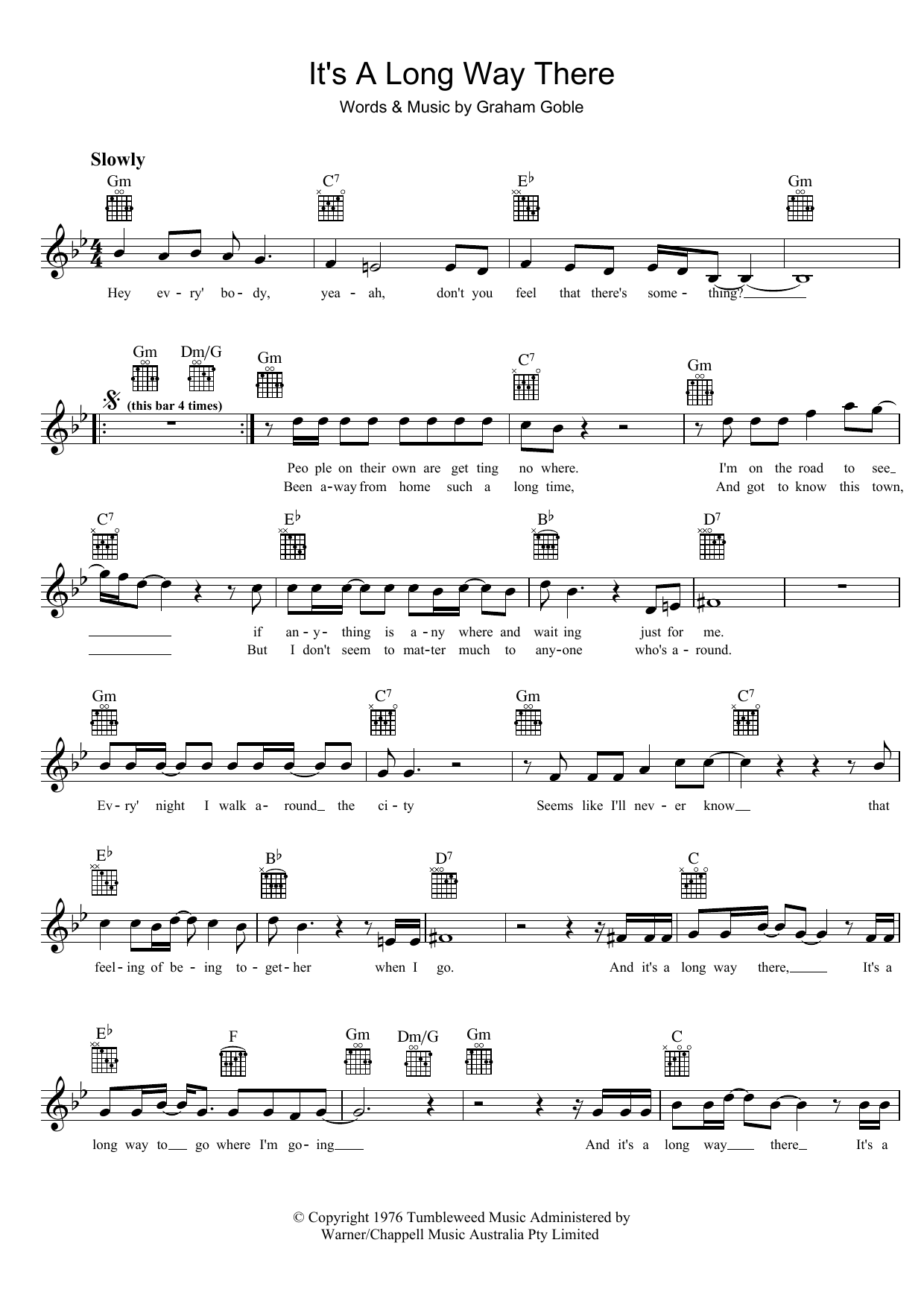 Download The Little River Band It's A Long Way There Sheet Music