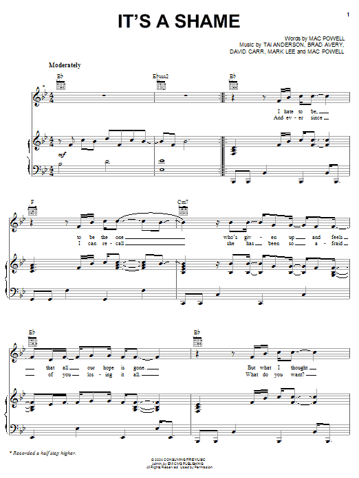Download Third Day It's A Shame Sheet Music