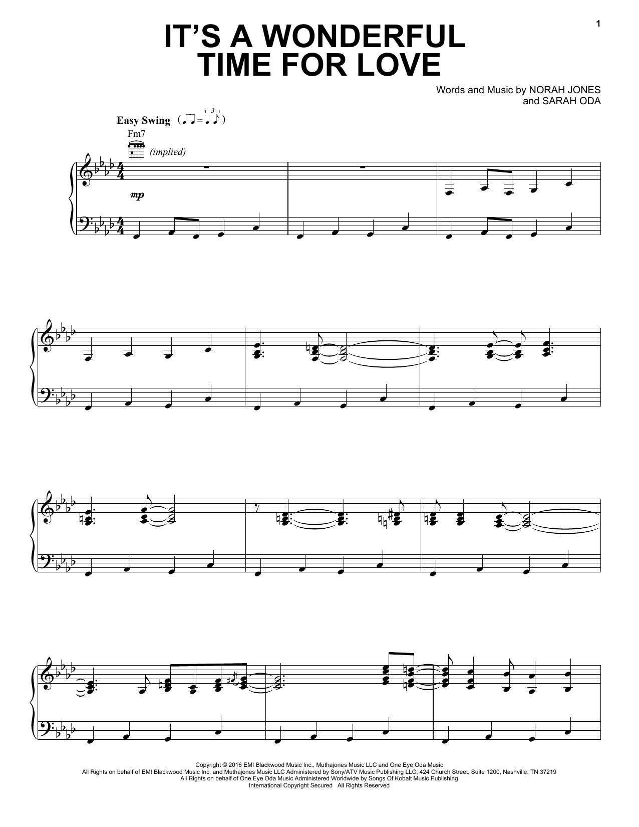 Download Norah Jones It's A Wonderful Time For Love Sheet Music