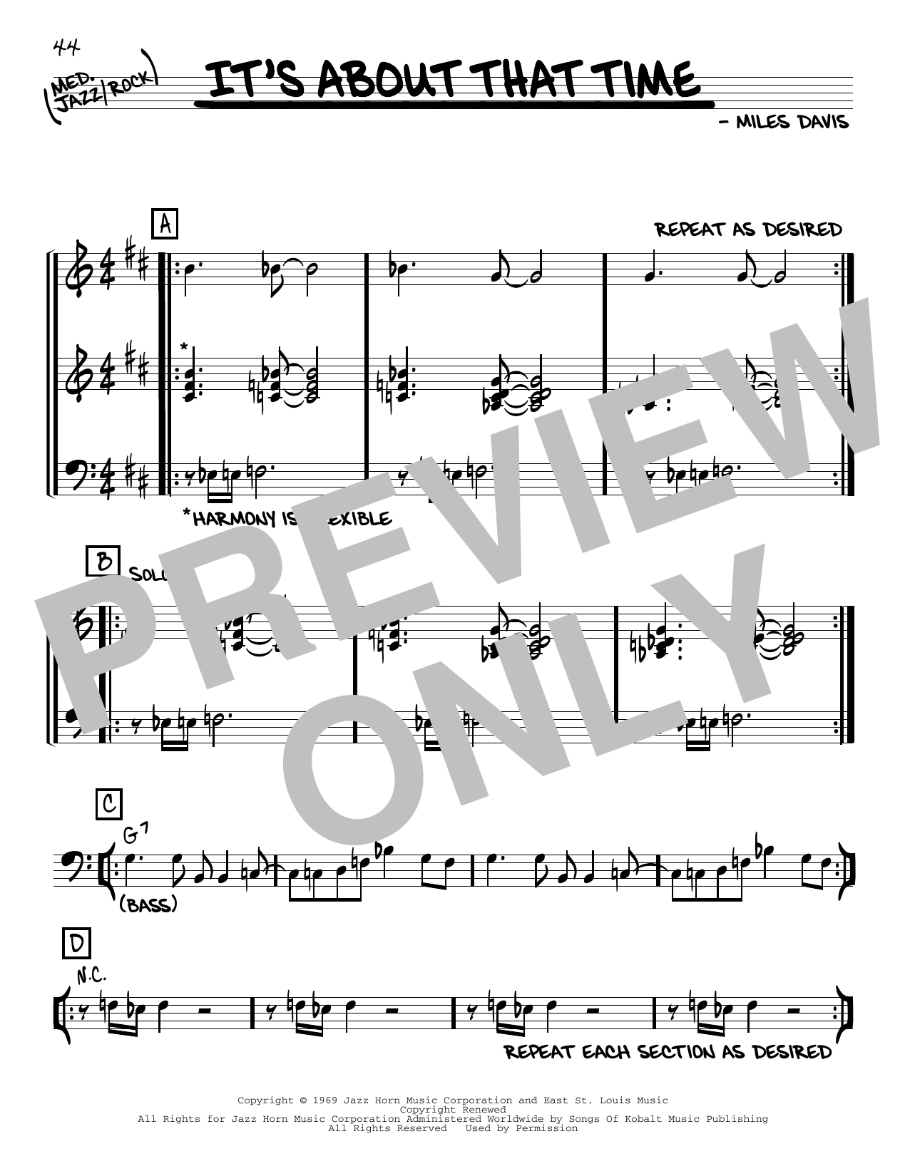 Download Miles Davis It's About That Time Sheet Music