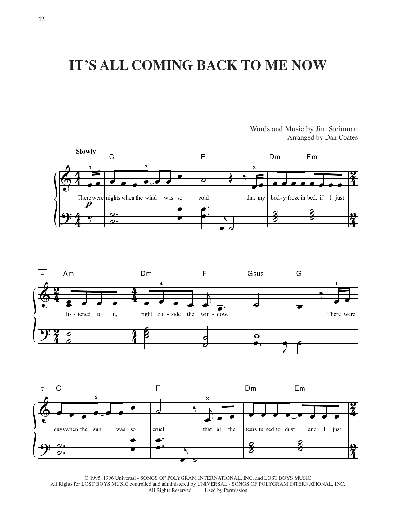 Download Celine Dion It's All Coming Back To Me Now Sheet Music