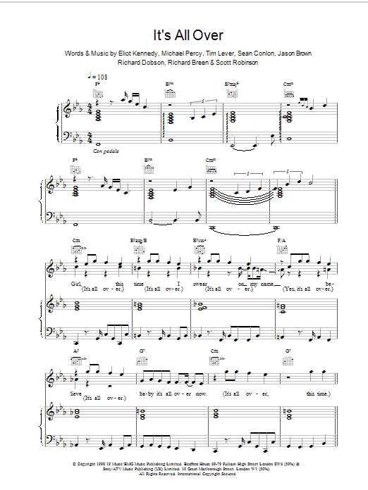 Download Five Its All Over Sheet Music