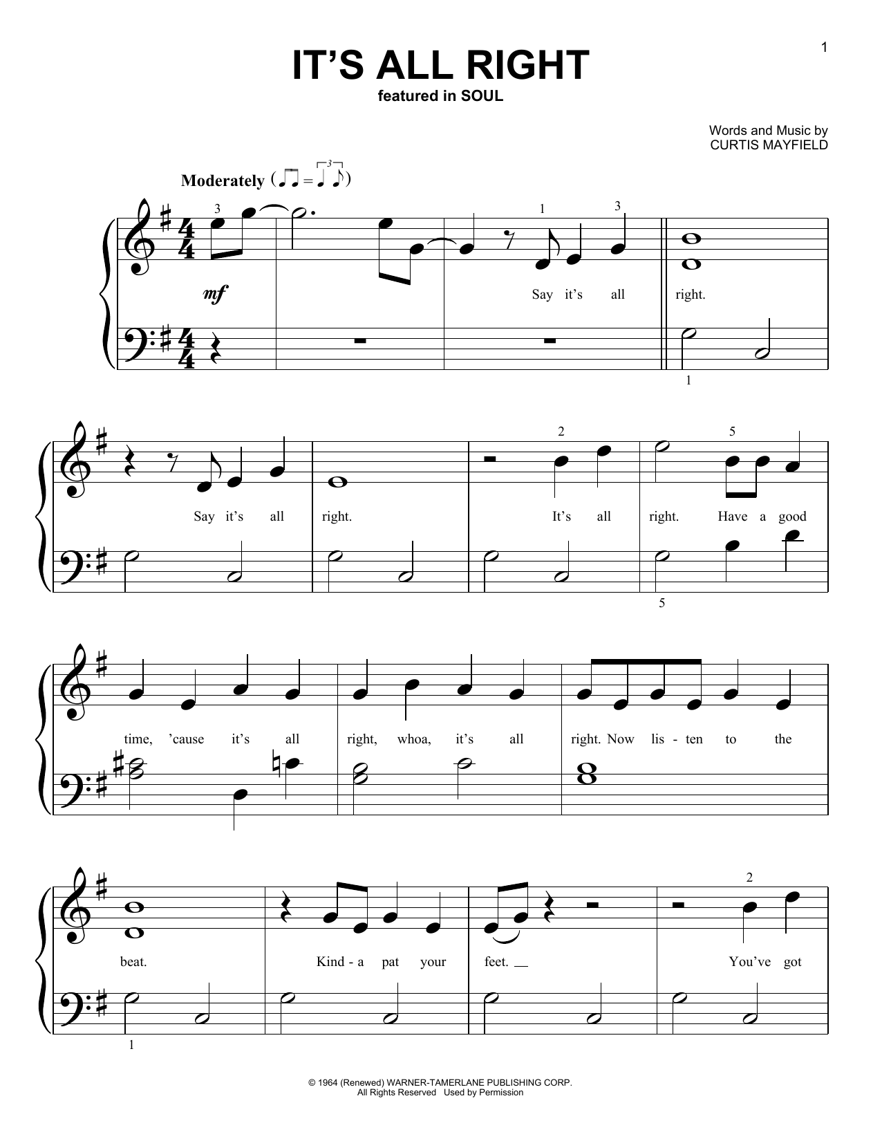Download Jon Batiste It's All Right (from Soul) Sheet Music