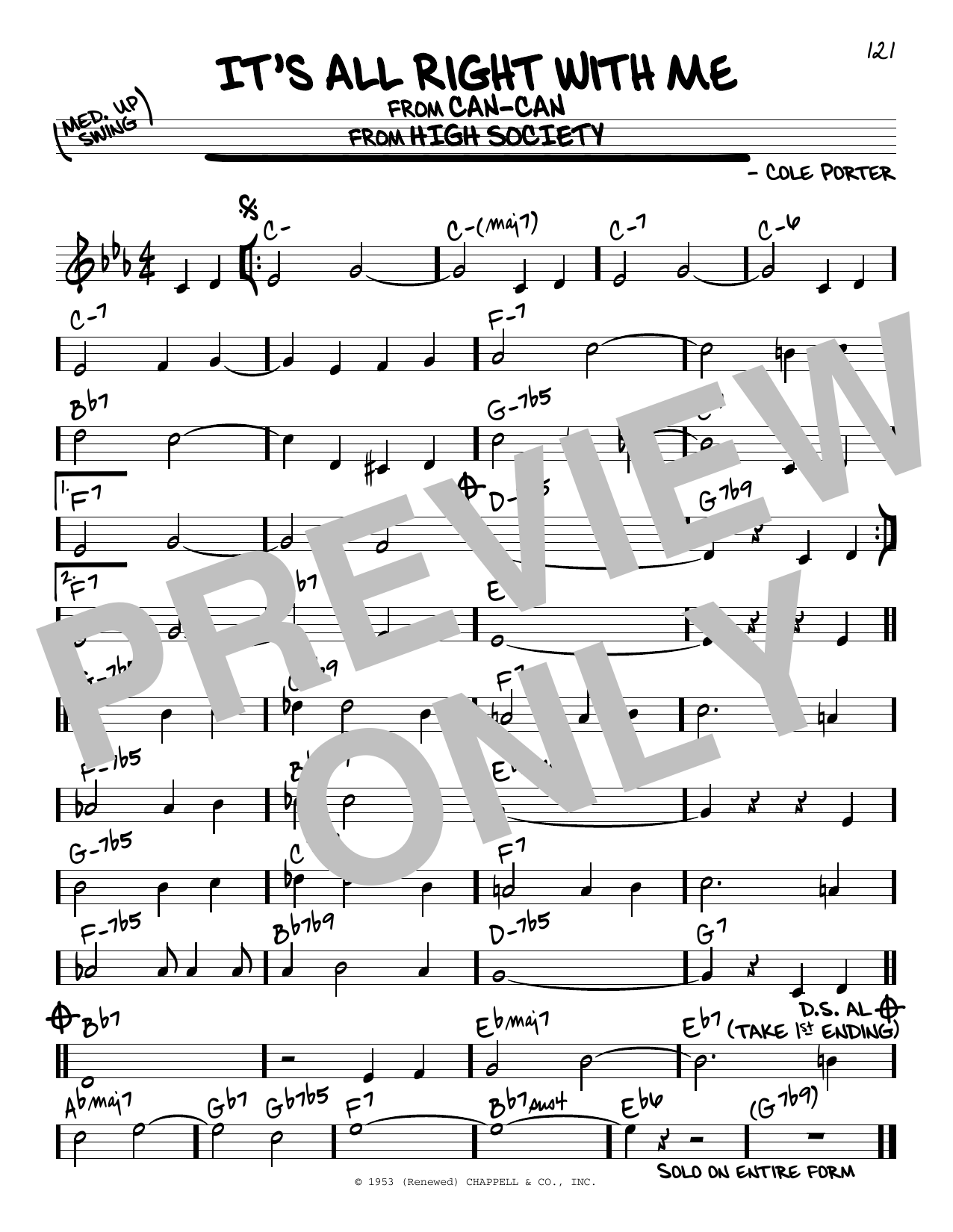 Download Cole Porter It's All Right With Me Sheet Music