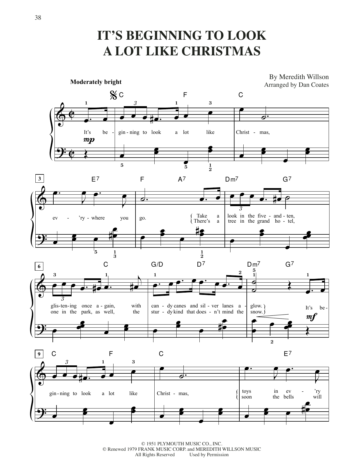 Download Meredith Willson It's Beginning To Look Like Christmas ( Sheet Music