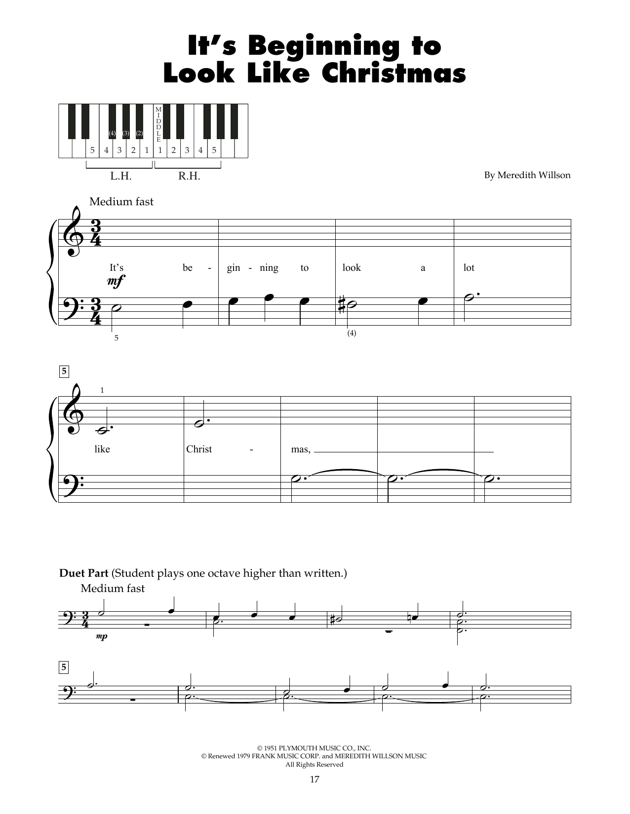 Meredith Willson It's Beginning To Look Like Christmas sheet music notes printable PDF score