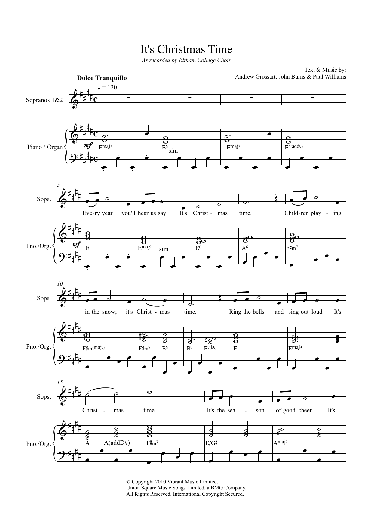Download Paul Williams It's Christmas Time Sheet Music