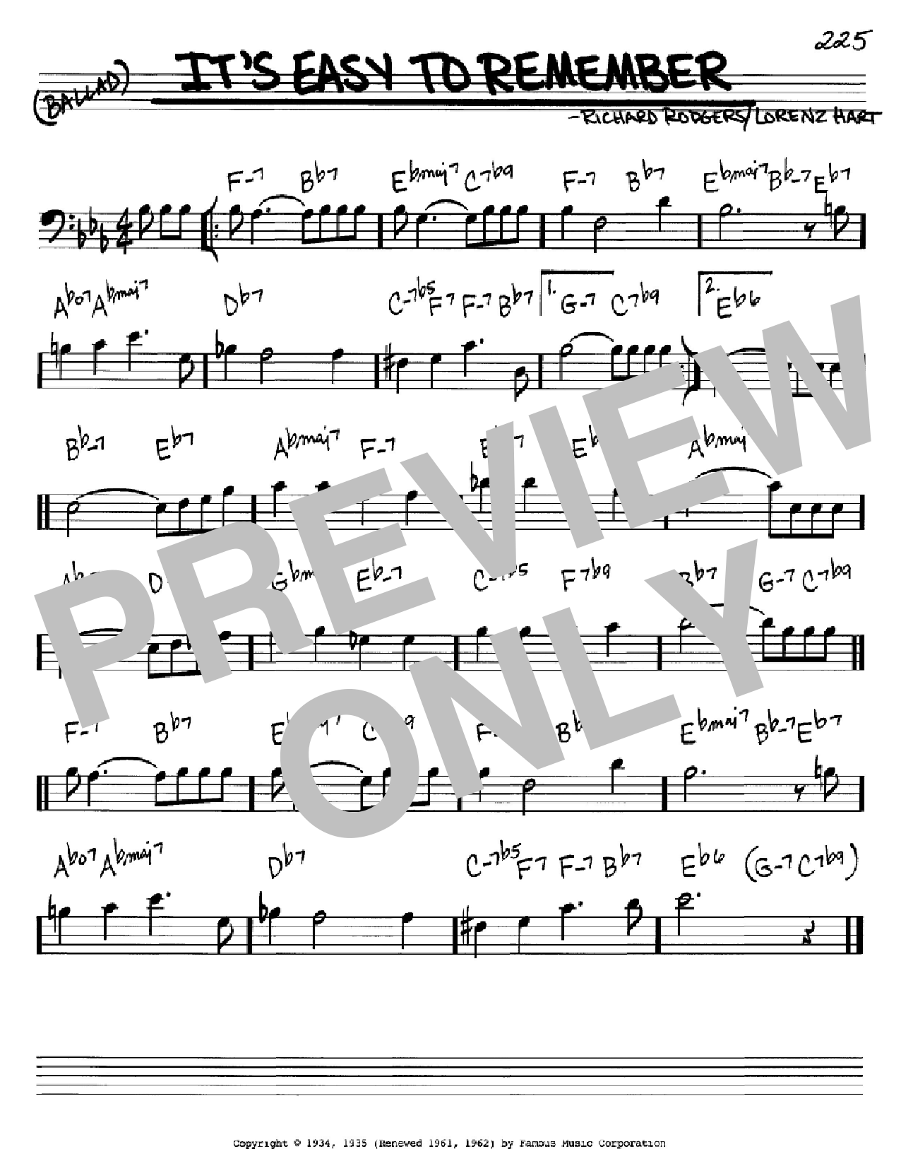 Download Rodgers & Hart It's Easy To Remember Sheet Music