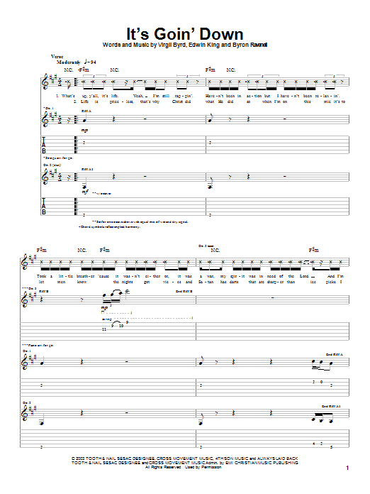 Download The Cross Movement It's Goin' Down Sheet Music