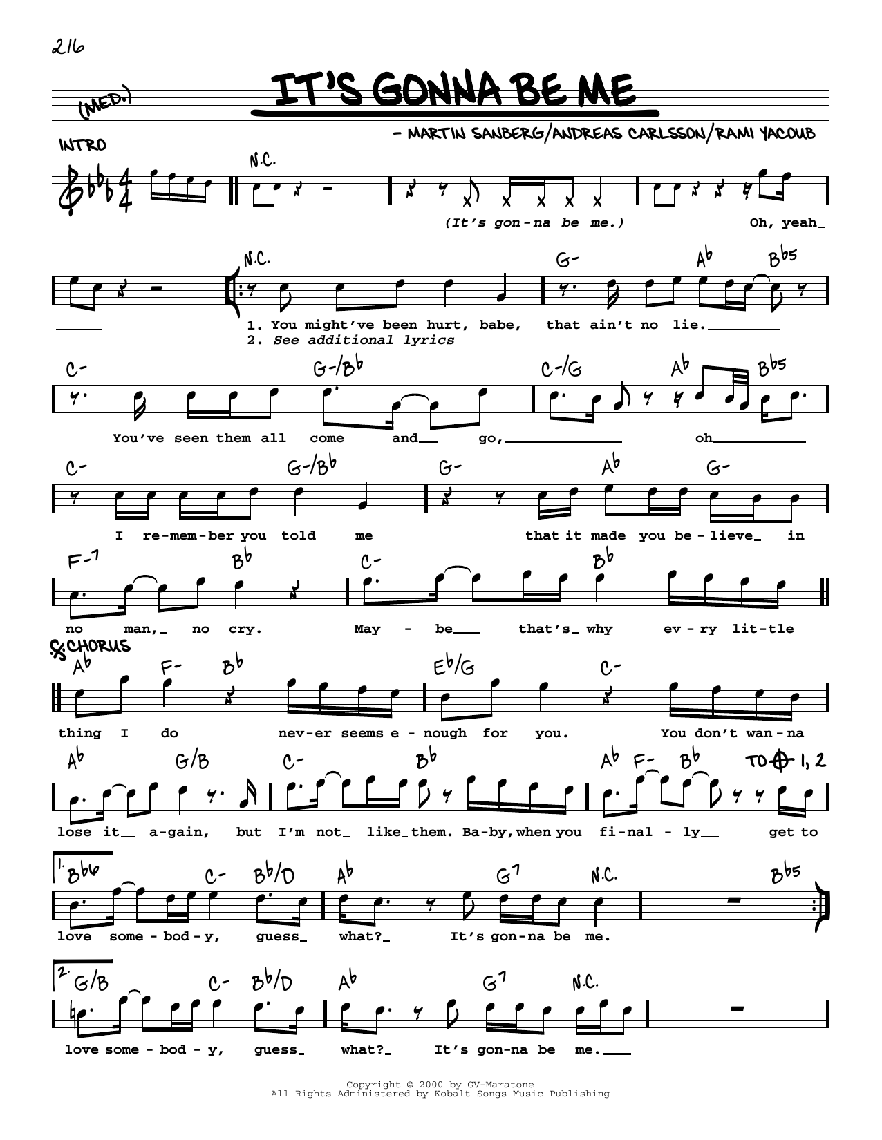 Download *NSYNC It's Gonna Be Me Sheet Music