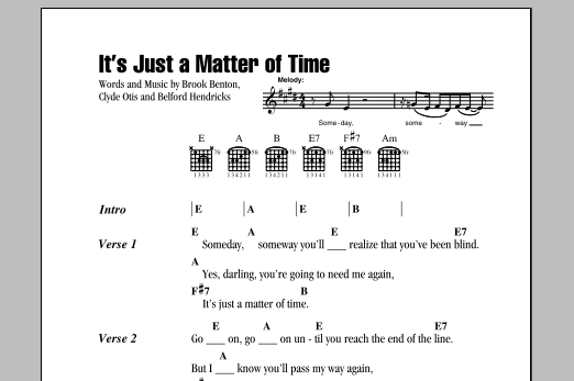 Download Brook Benton It's Just A Matter Of Time Sheet Music