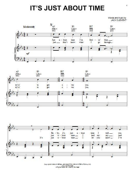 Download Johnny Cash It's Just About Time Sheet Music