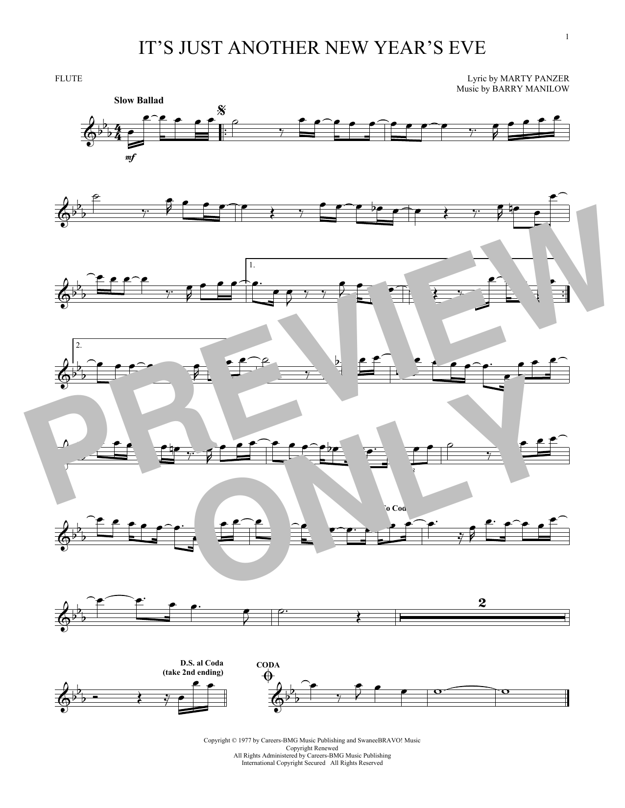 Download Barry Manilow It's Just Another New Year's Eve Sheet Music