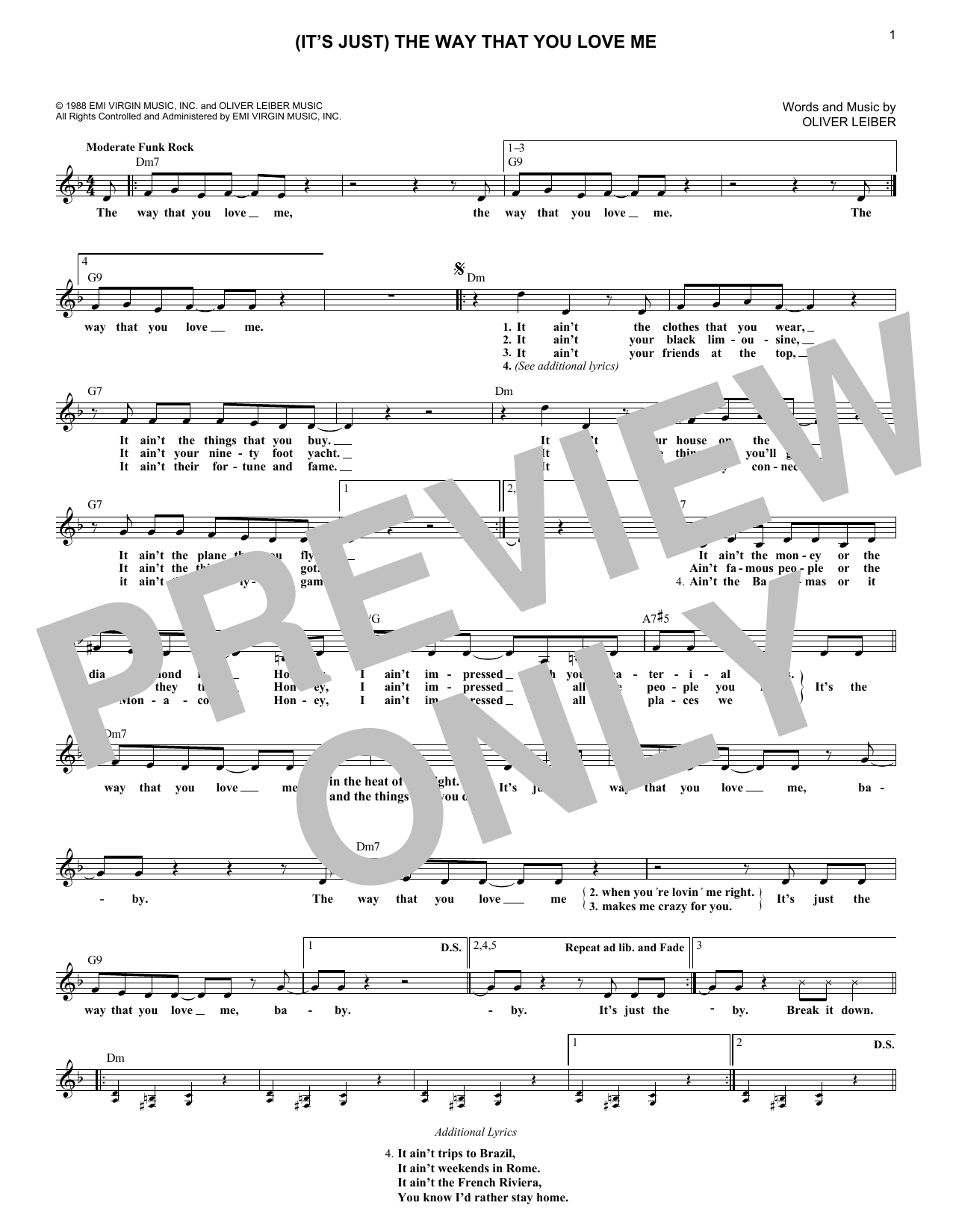 Download Paula Abdul (It's Just) The Way That You Love Me Sheet Music