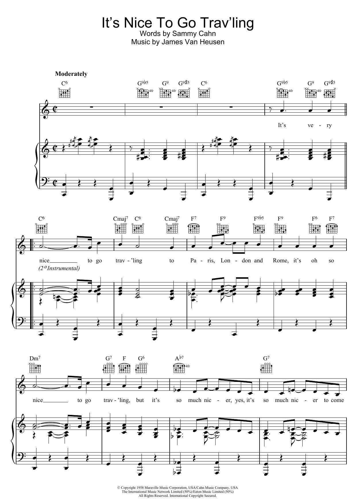 Download Frank Sinatra It's Nice To Go Trav'ling Sheet Music