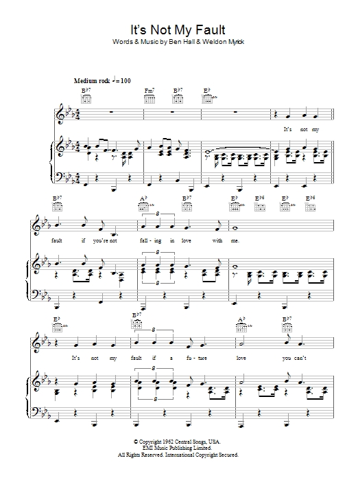 Download Buddy Holly It's Not My Fault Sheet Music