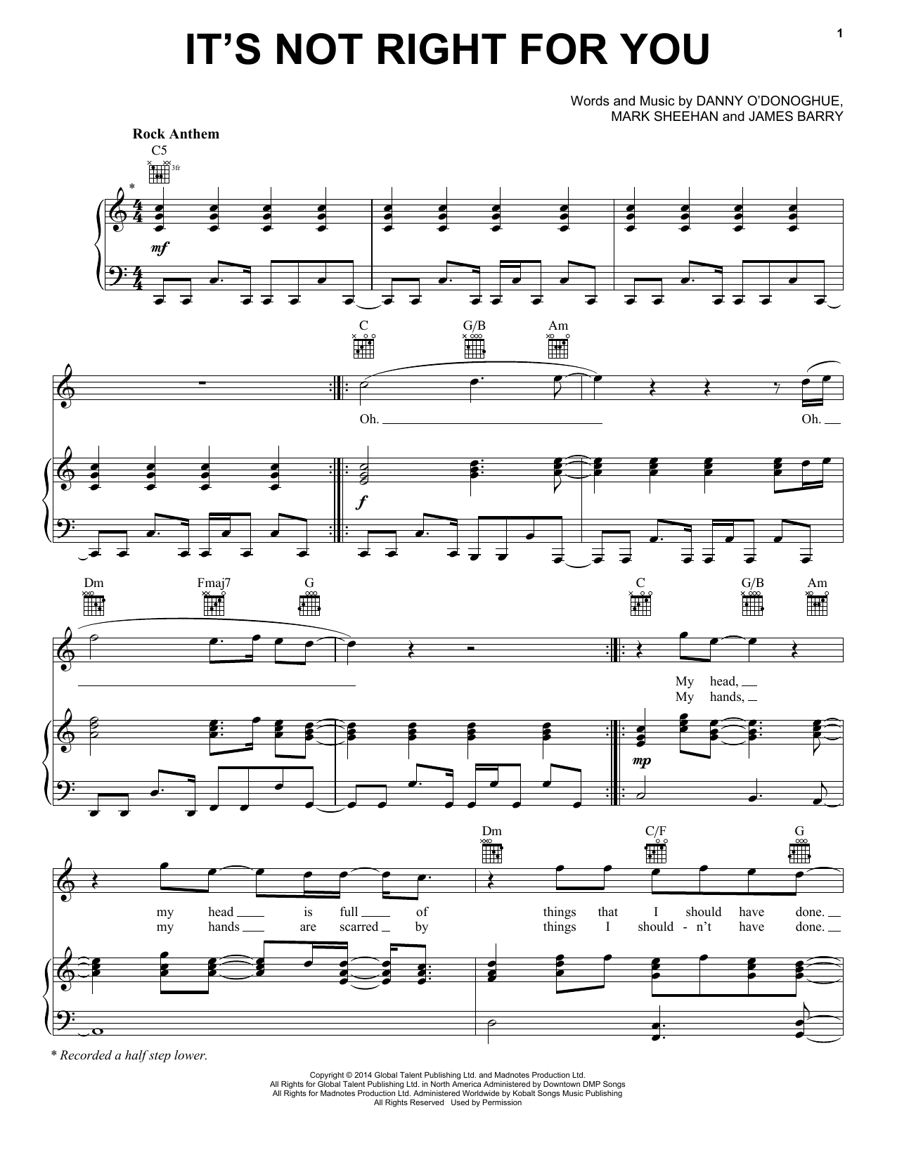 Download The Script It's Not Right For You Sheet Music