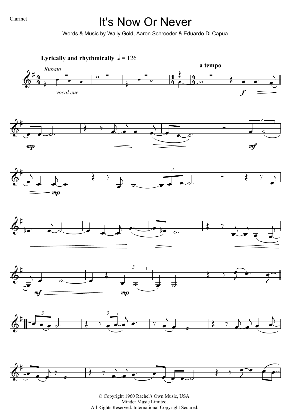Download Elvis Presley It's Now Or Never Sheet Music