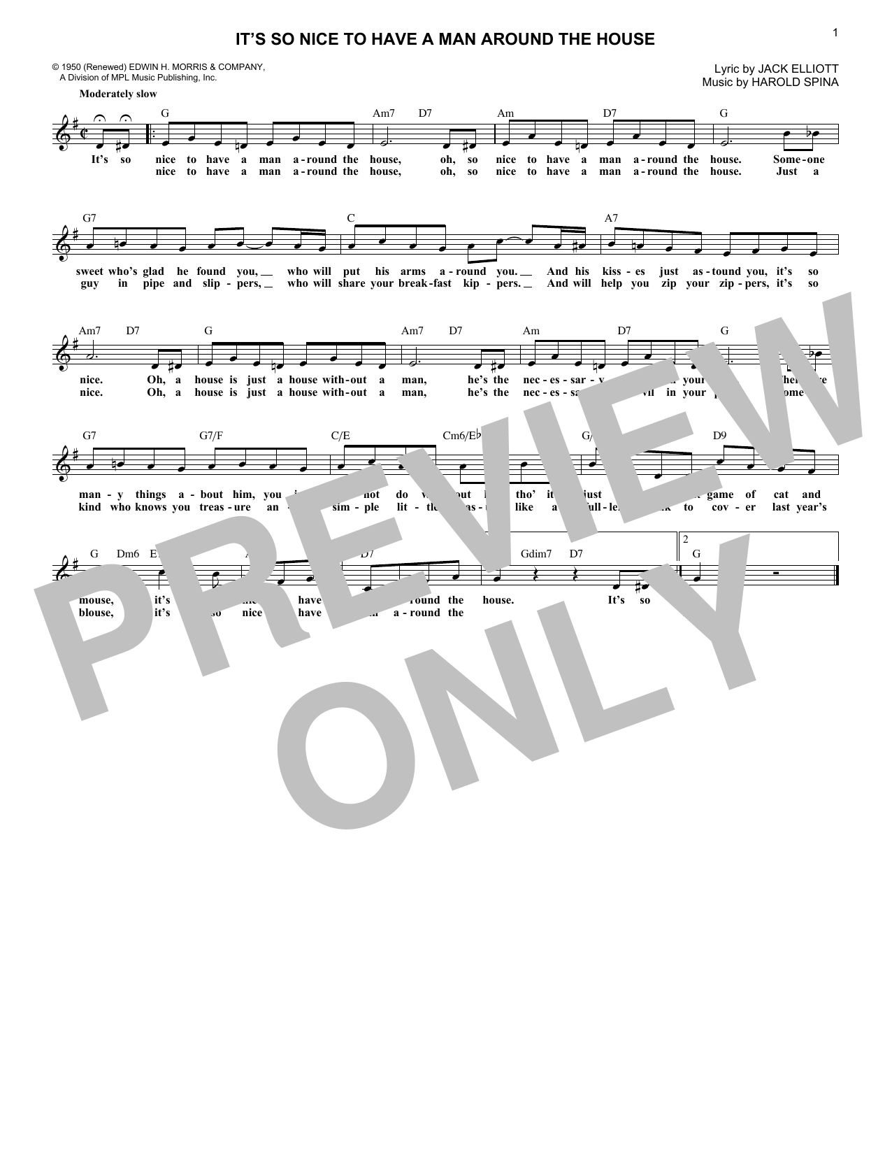 Download Della Reese It's So Nice To Have A Man Around The H Sheet Music
