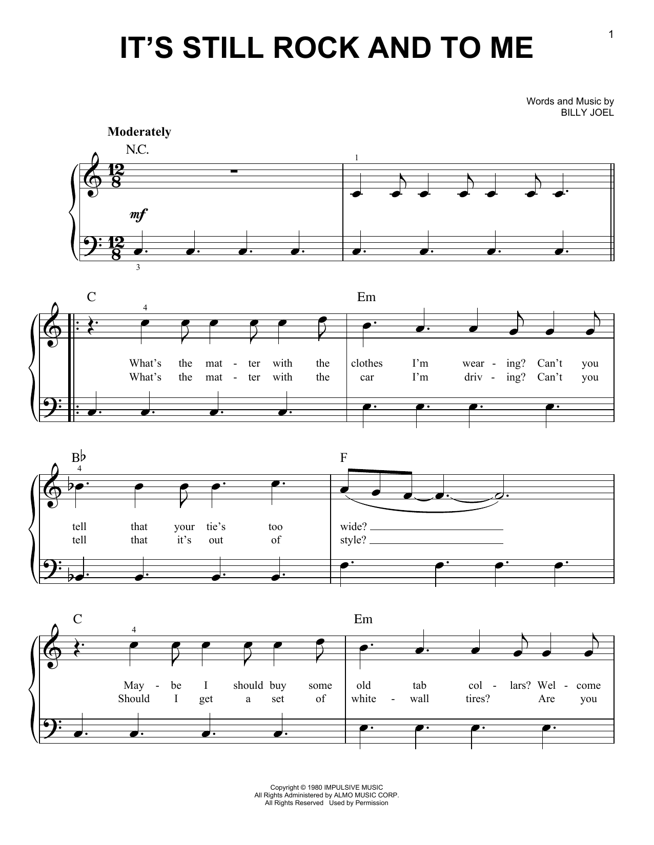 Download Billy Joel It's Still Rock And Roll To Me Sheet Music