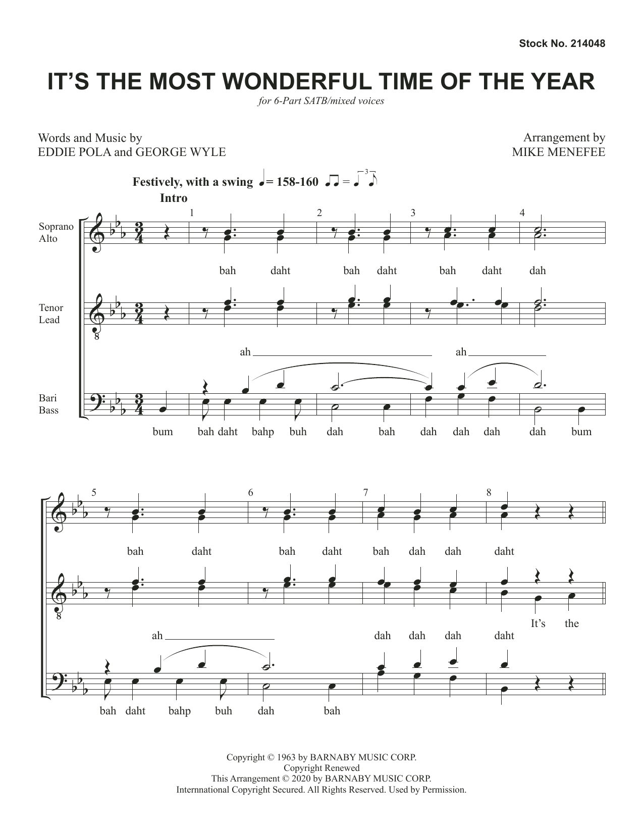 Download Eddie Pola & George Wyle It's The Most Wonderful Time Of The Yea Sheet Music