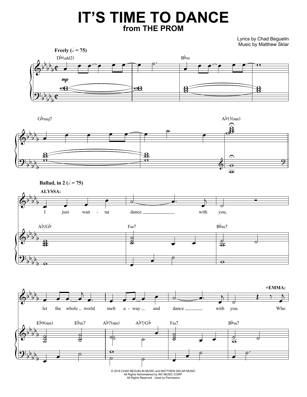 Download Matthew Sklar & Chad Beguelin It's Time To Dance (from The Prom: A Ne Sheet Music