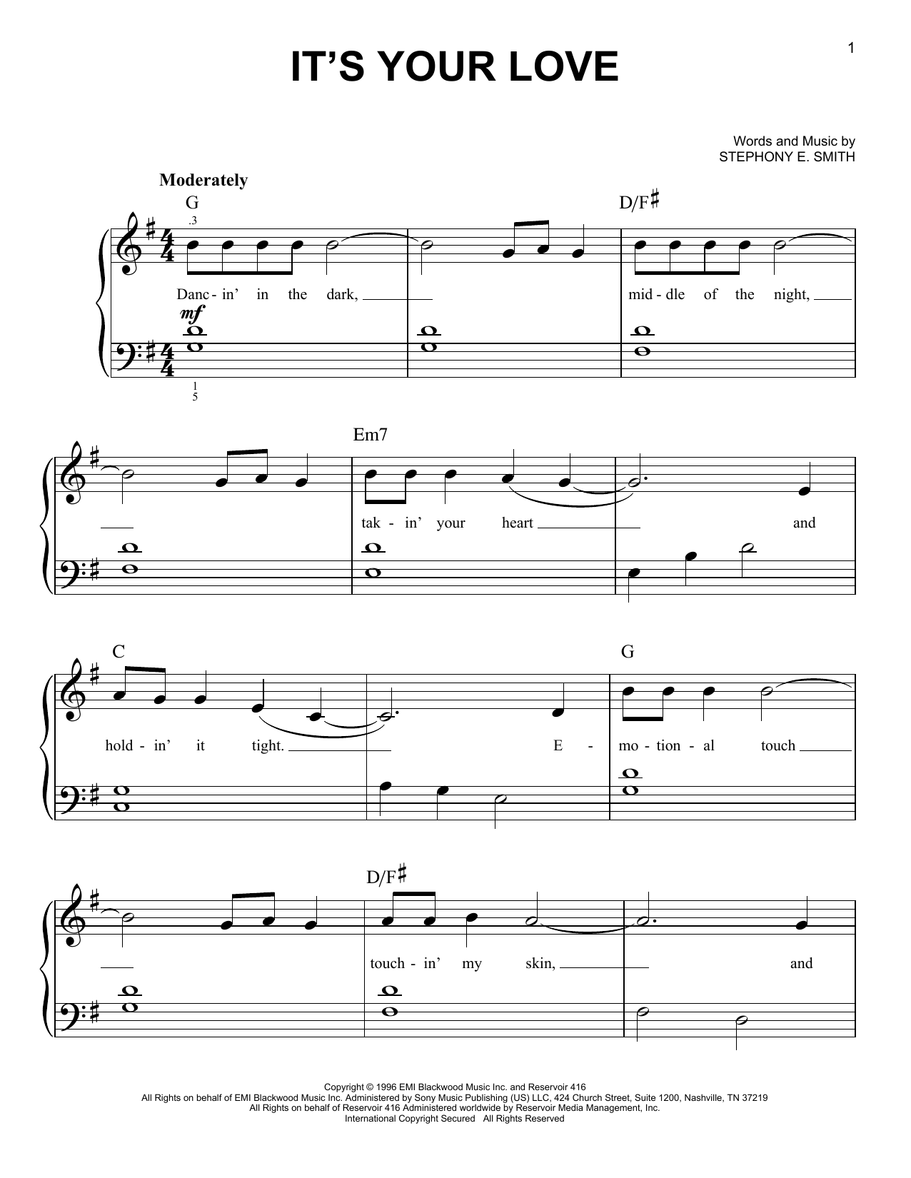 Download Tim McGraw with Faith Hill It's Your Love Sheet Music