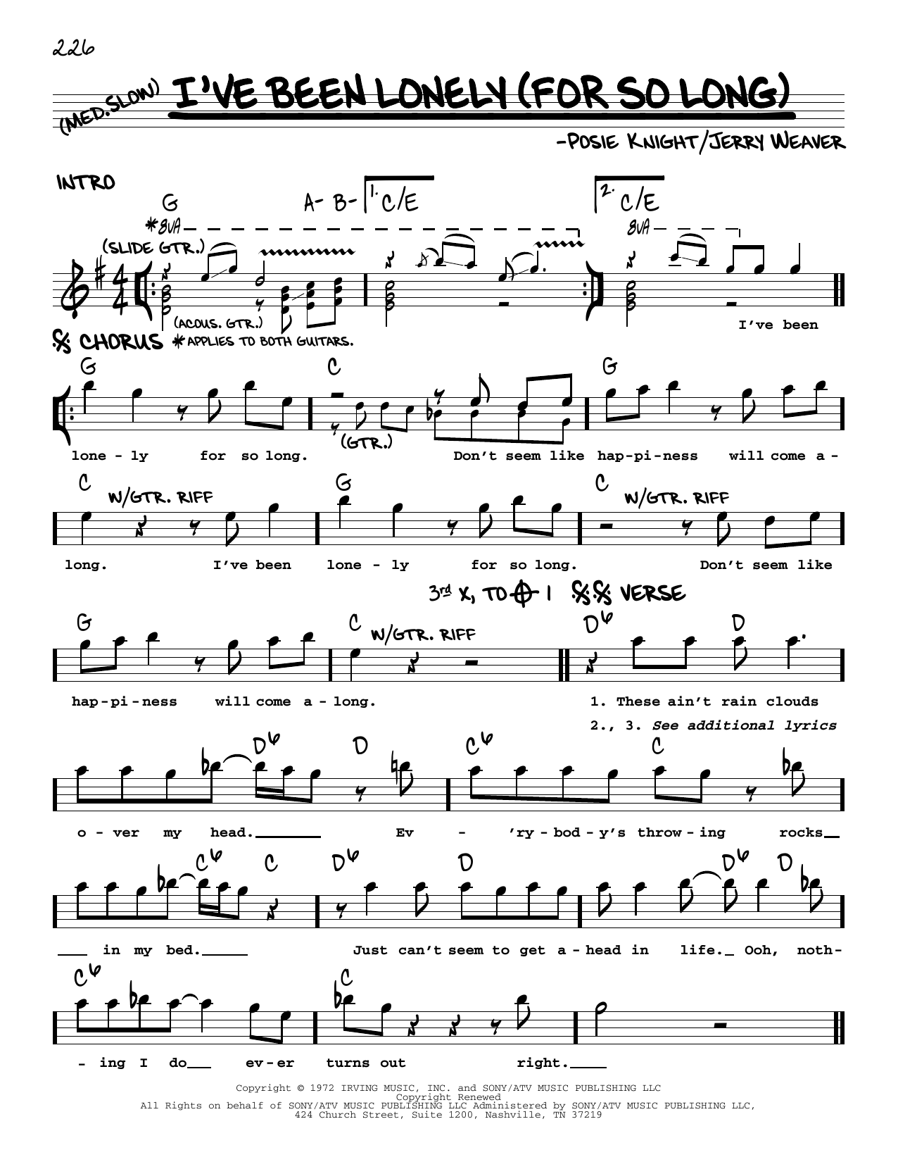 Download Frederick Knight I've Been Lonely (For So Long) Sheet Music