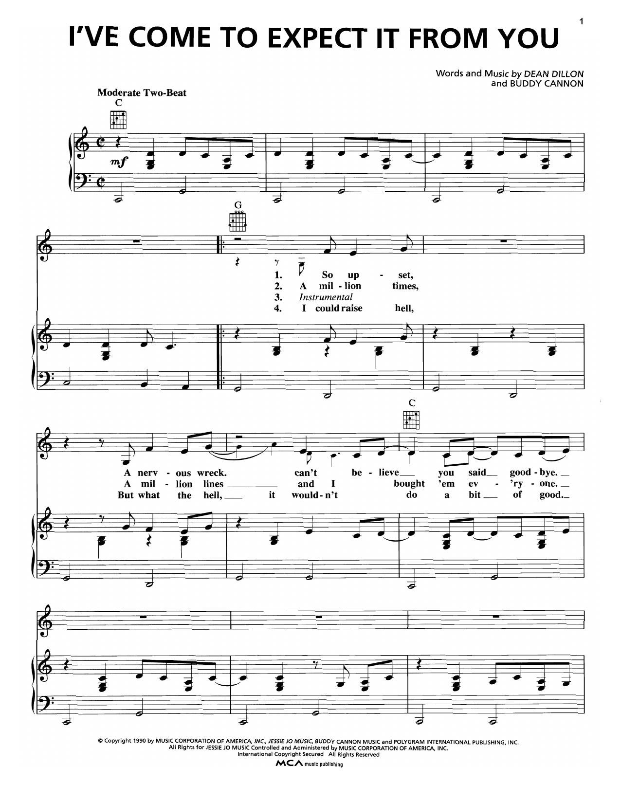 Download George Strait I've Come To Expect It From You Sheet Music