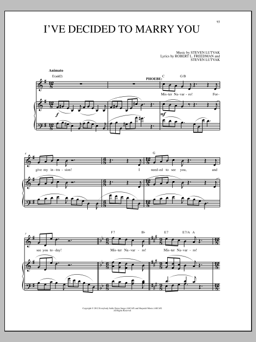 Download Steven Lutvak I've Decided To Marry You Sheet Music