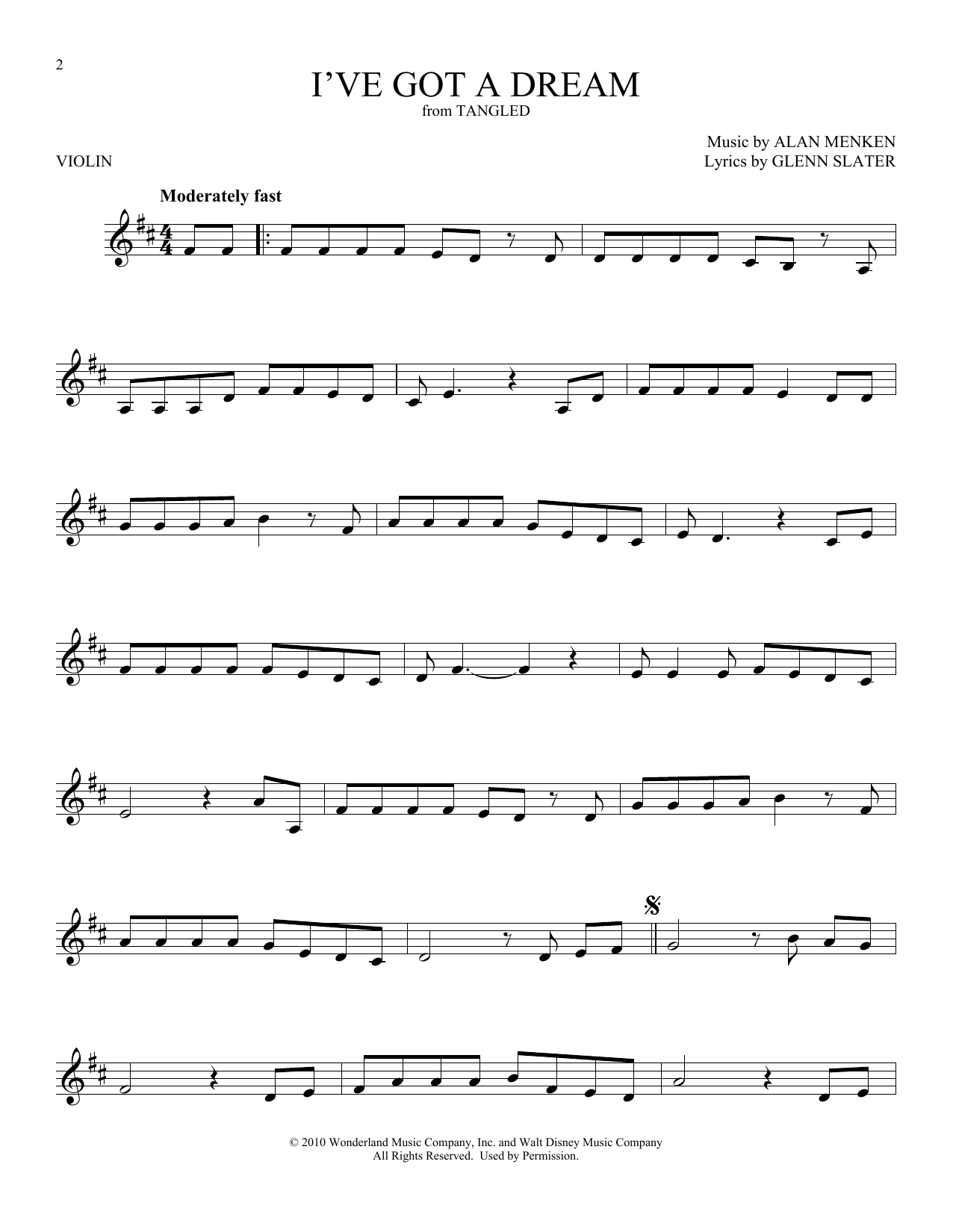 Download Glenn Slater I've Got A Dream (from Disney's Tangled Sheet Music