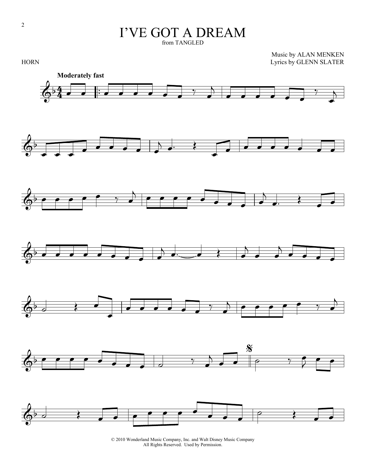 Download Alan Menken I've Got A Dream (from Disney's Tangled Sheet Music