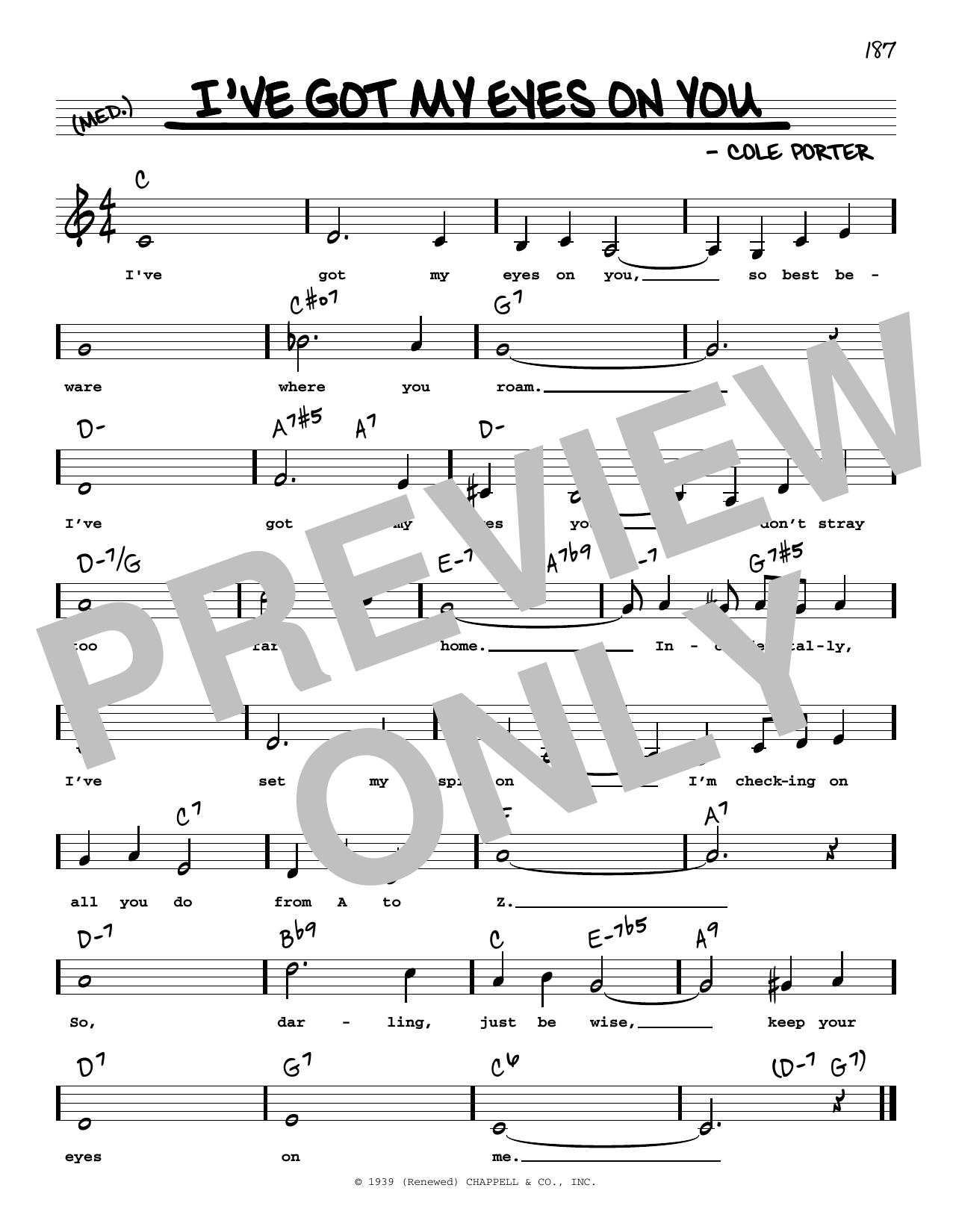 Download Cole Porter I've Got My Eyes On You (Low Voice) Sheet Music