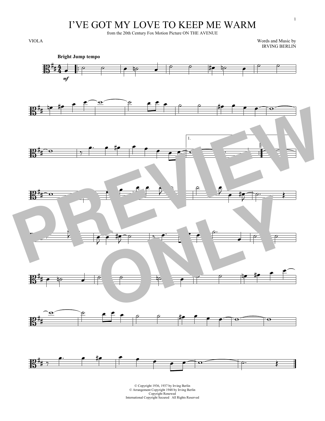 Download Irving Berlin I've Got My Love To Keep Me Warm Sheet Music