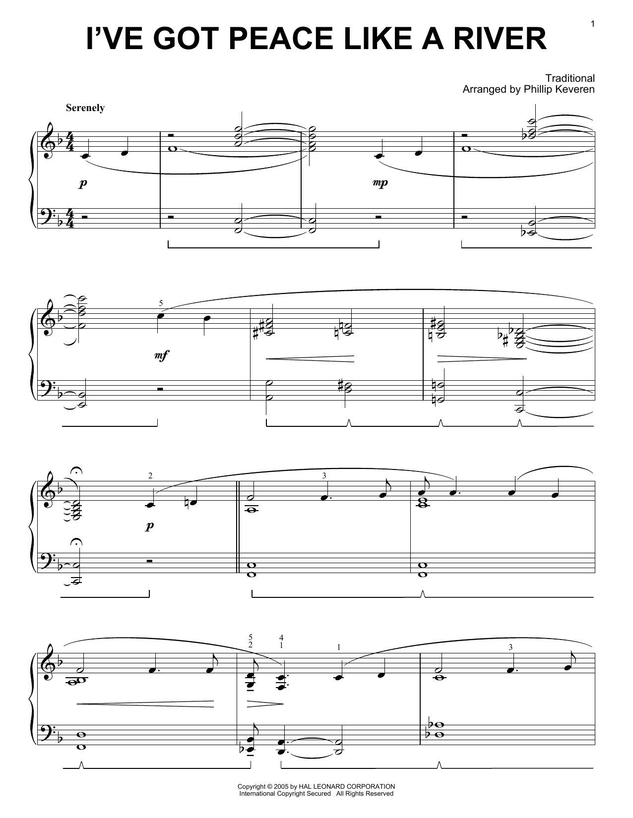 Download Traditional I've Got Peace Like A River [Jazz versi Sheet Music
