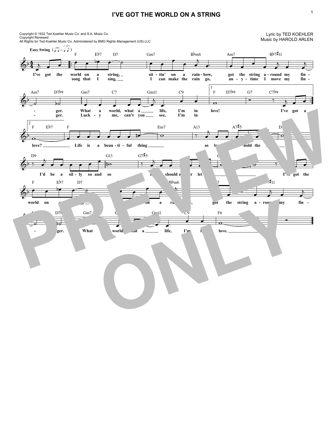 Download Dick Hyman I've Got The World On A String Sheet Music