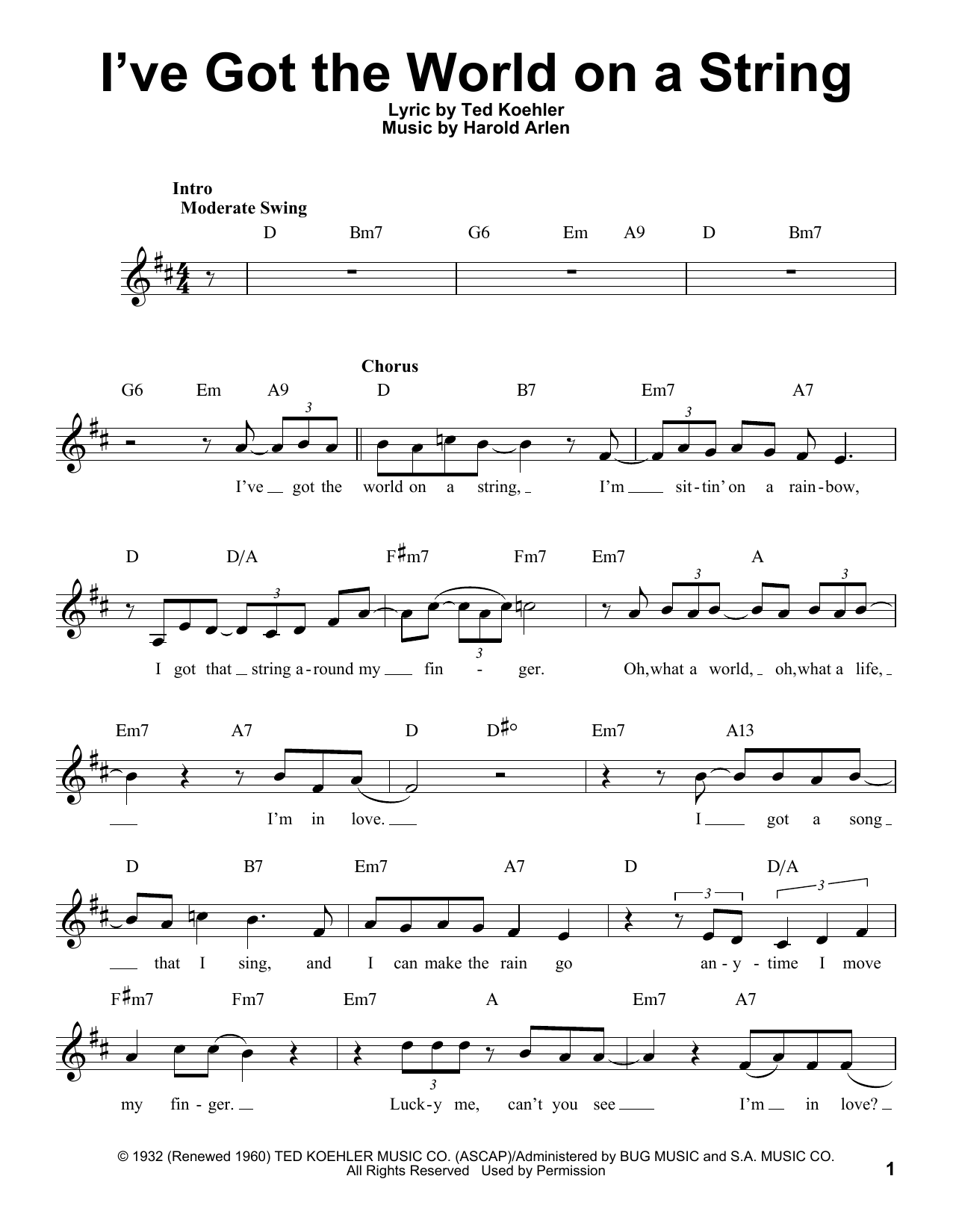 Download Michael Bublé I've Got The World On A String Sheet Music