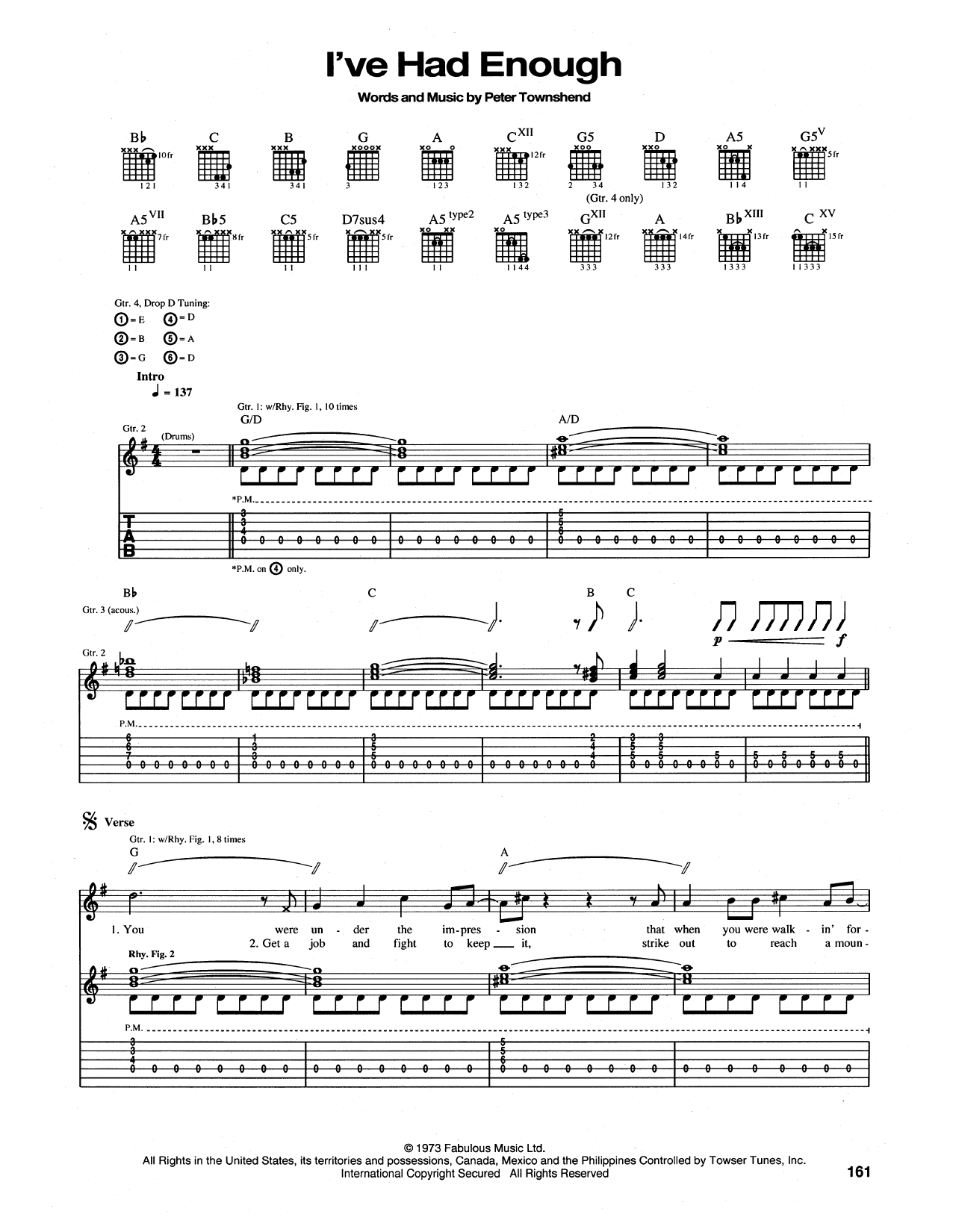 Download The Who I've Had Enough Sheet Music