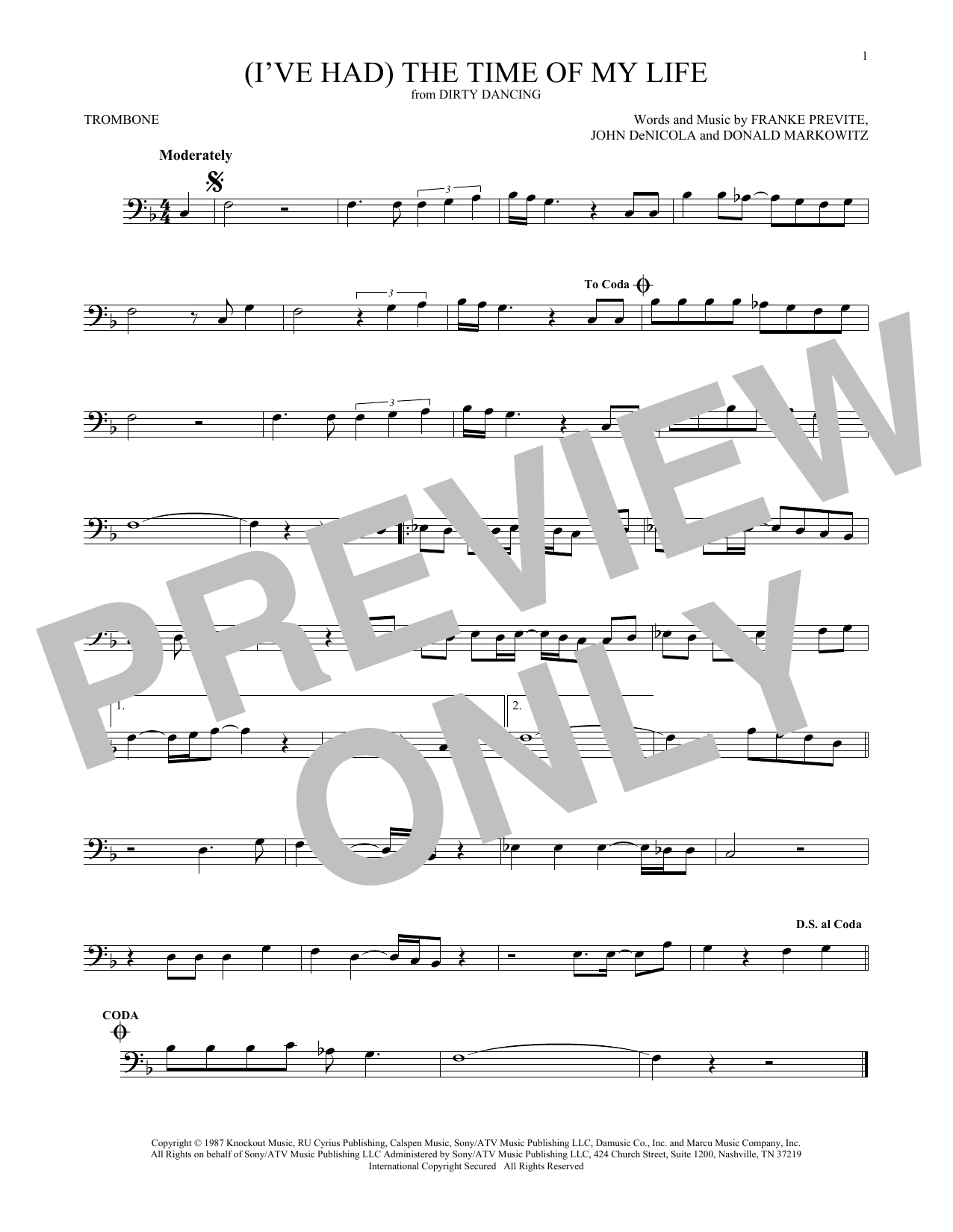 Download Bill Medley & Jennifer Warnes (I've Had) The Time Of My Life Sheet Music