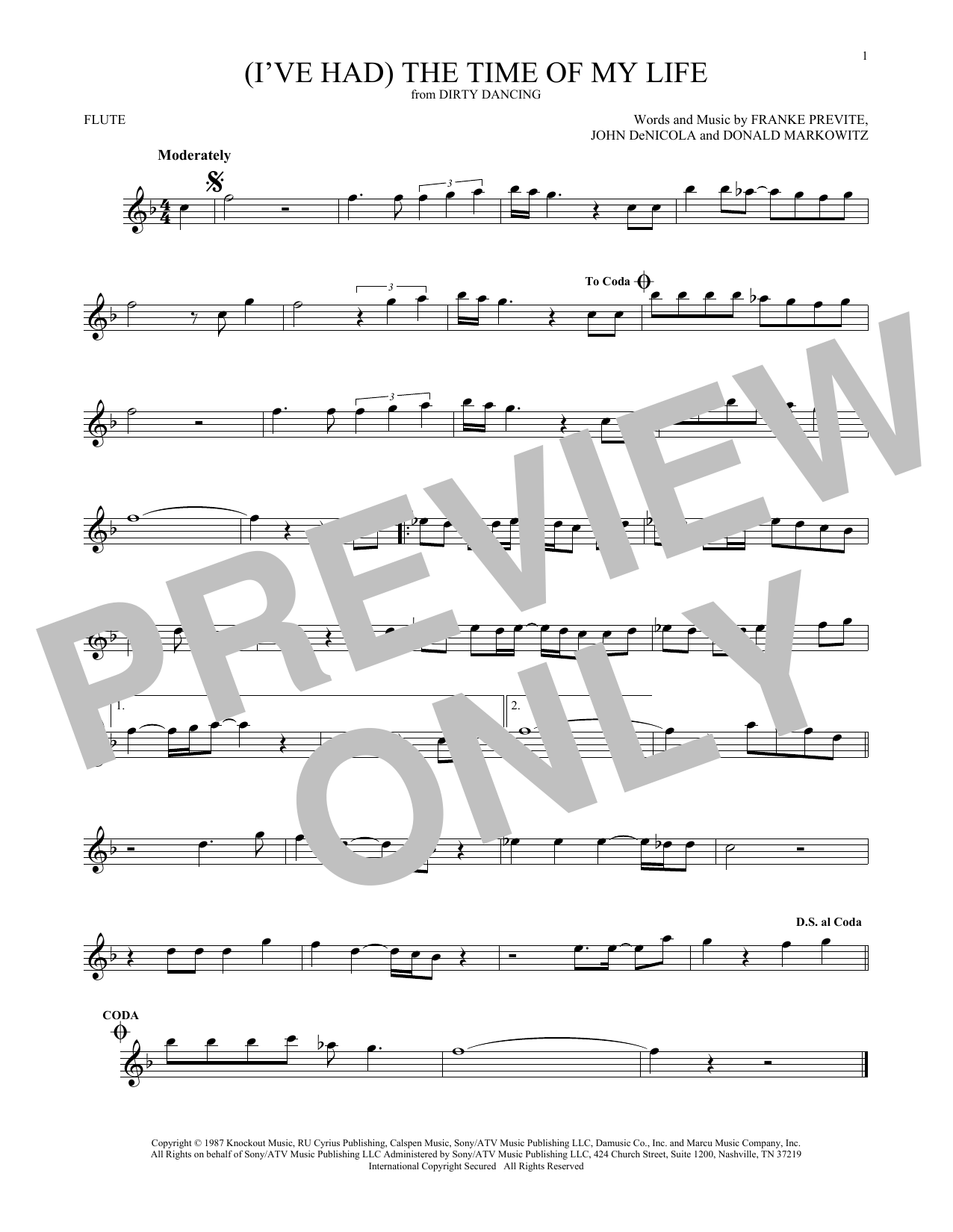 Download Bill Medley & Jennifer Warnes (I've Had) The Time Of My Life Sheet Music