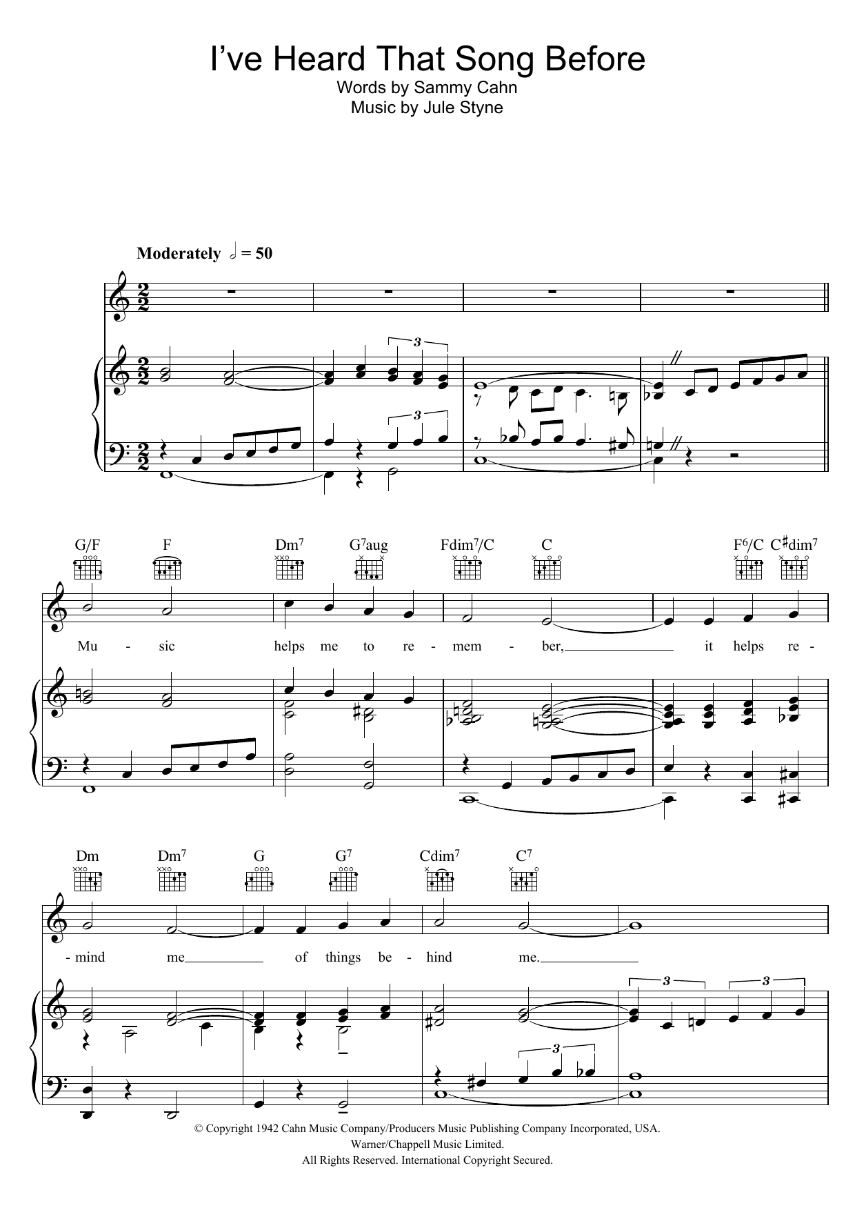 Download Frank Sinatra I've Heard That Song Before Sheet Music