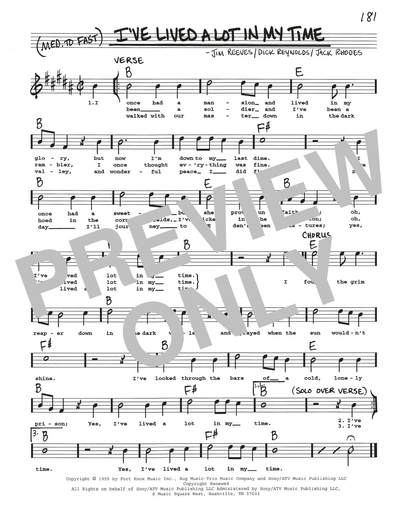 Download Dick Reynolds I've Lived A Lot In My Time Sheet Music